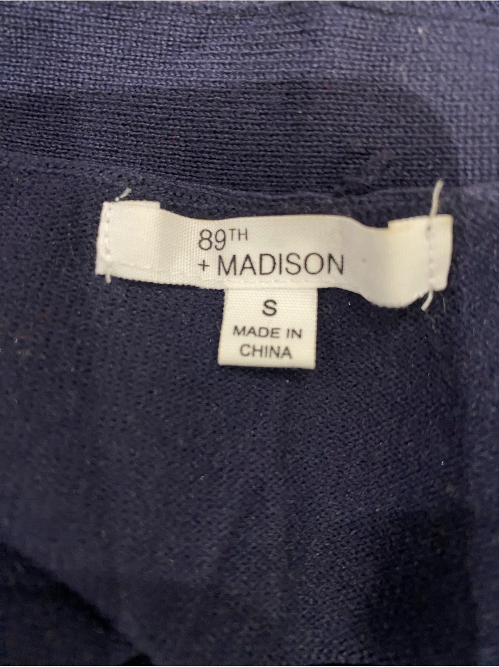 89th & Madison Navy Ruffle-Front Open Cardigan Jacket - Picture 3 of 4